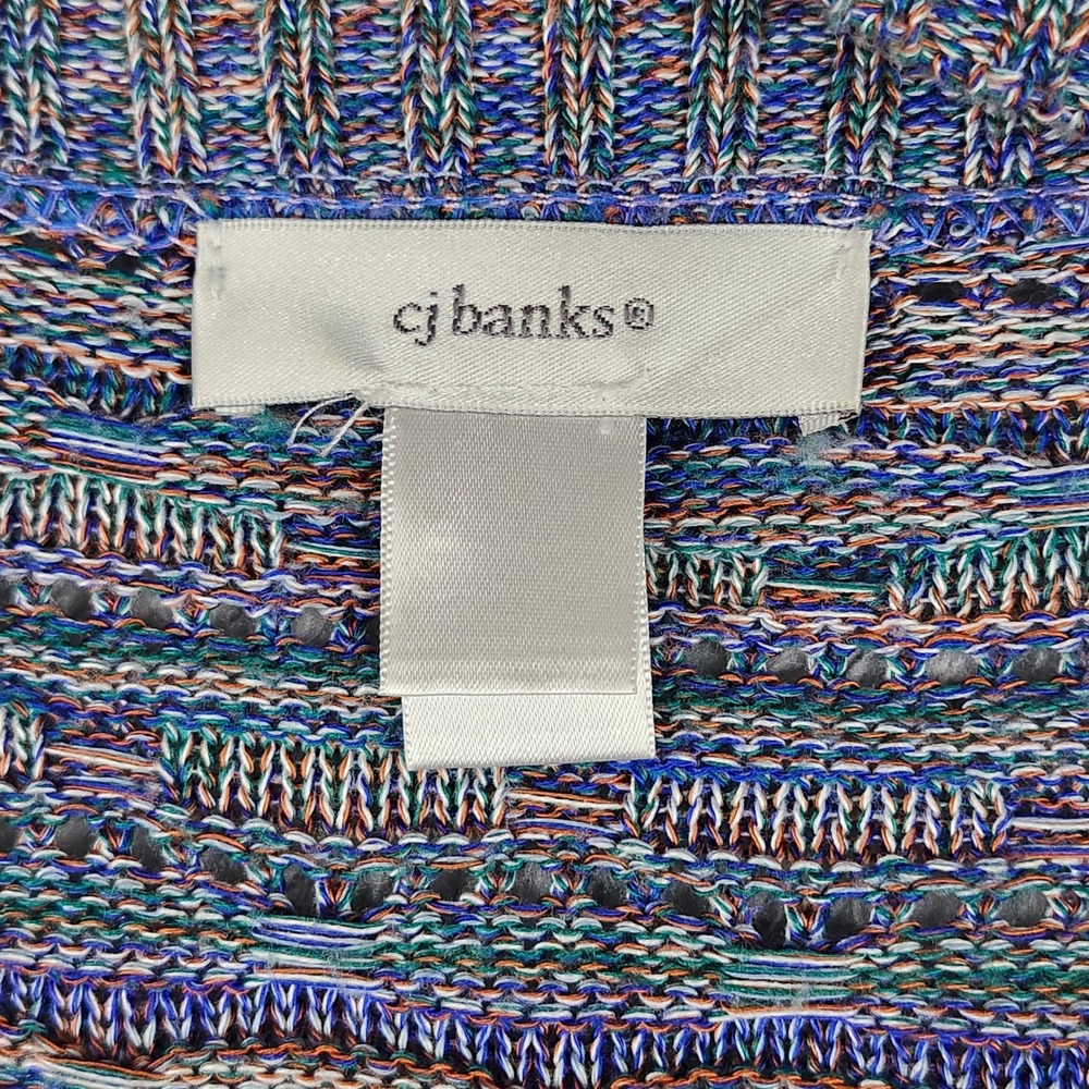 CJ Banks Multicolored Knit Cardigan Womens‎ 2X Open Front Short Sleeve Sweater - Picture 3 of 8